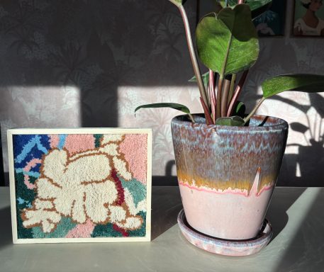 Anne Abstract tufschilderij met zachte kleuren